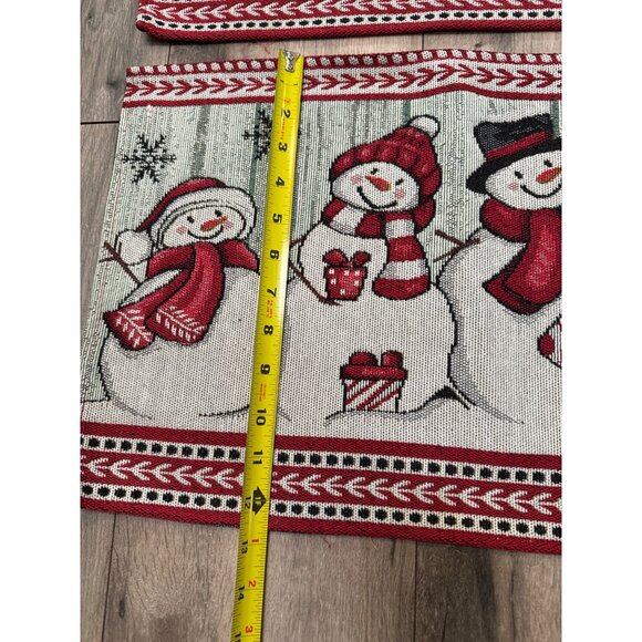 Snowman Pattern Tapestry Placemats Set Of 2 - Picture 2 of 4